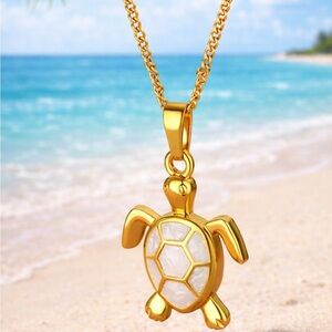 Gold Turtle Pendant Necklace